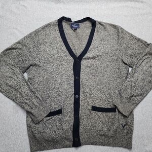 American Eagle Outfitters Charcoal and Black Knit Cardigan